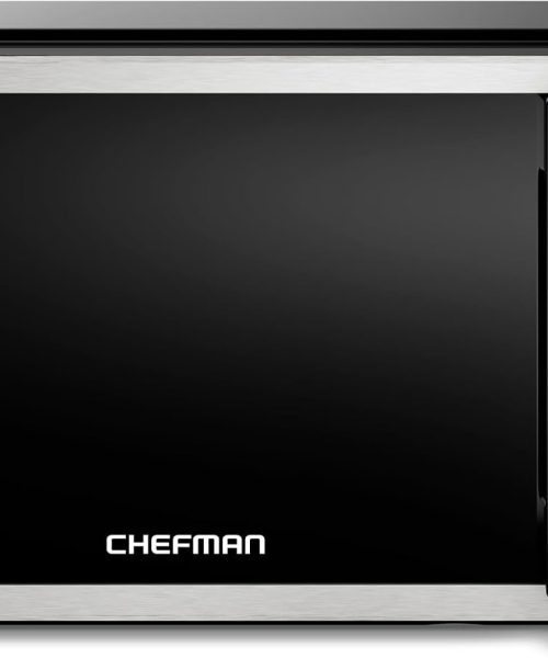 Chefman Compact Countertop Microwave Oven 0.7 Cu. Ft.. 700W with 10 Power Levels. 3 Cooking Presets with One-Touch Express Cook. 2 Defrost Settings. Child Safety Lock. & Mute Button ?C Stainless Steel