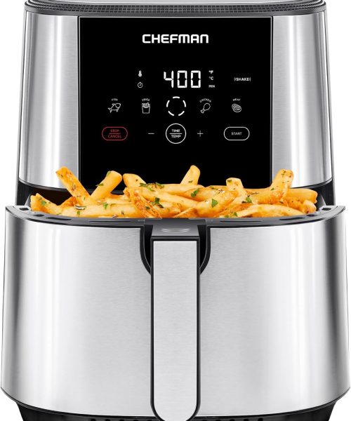 Chefman TurboFry Touch Air Fryer. Large 5-Quart Family Size.
