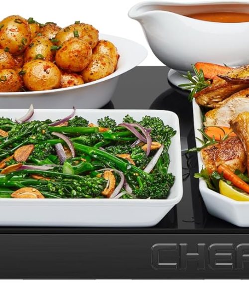 Chefman Electric Warming Tray with Adjustable Temperature Control.