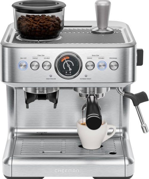 Chefman Crema Supreme 15 Bar Espresso Machine with Milk Frother.